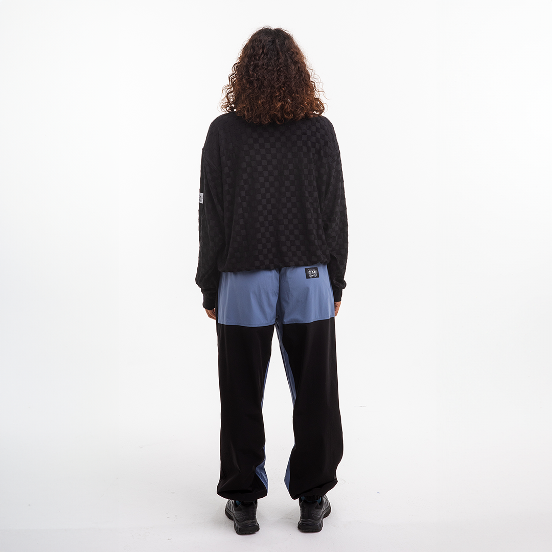 Black Chequered Towel Sweater