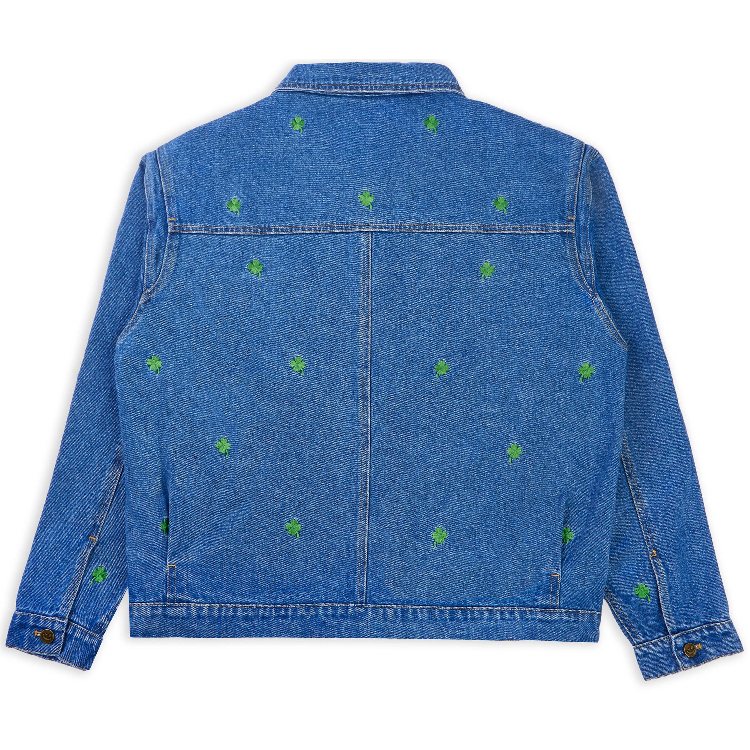 Lucky Clover Embroidery Denim Jacket