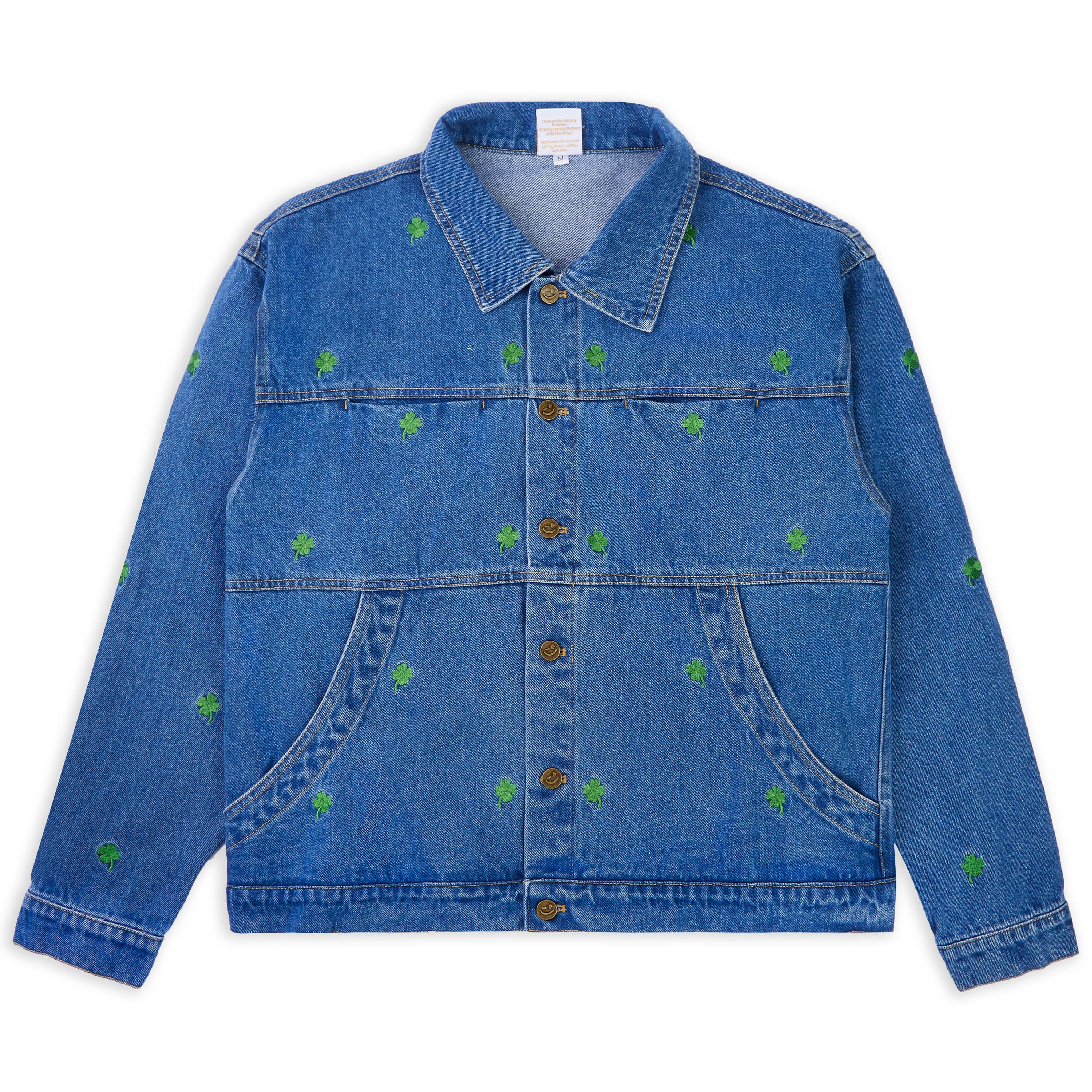 Lucky Clover Embroidery Denim Jacket