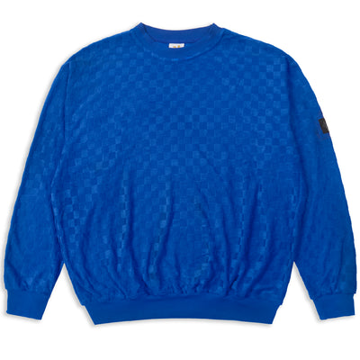 Blue Chequered Towel Sweater