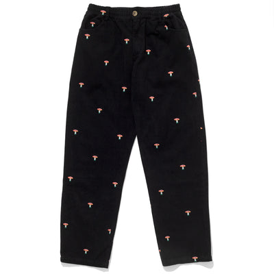 Black Mushroom Embroidery Trousers